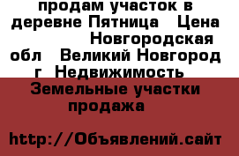 продам участок в деревне Пятница › Цена ­ 250 000 - Новгородская обл., Великий Новгород г. Недвижимость » Земельные участки продажа   